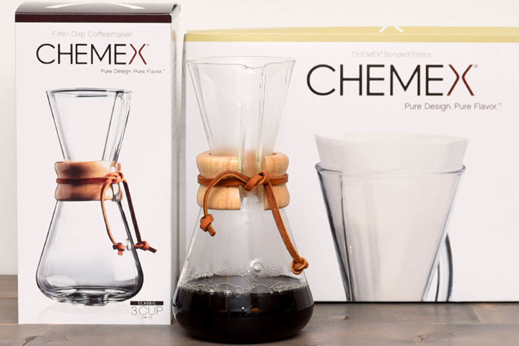 Gadget à café  – Chemex Classic 3 tasses avec 100 filtres papiers